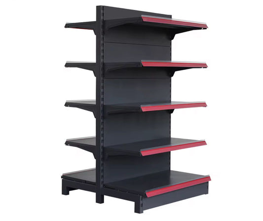 Góndola Doble 1,95 m – 4 Estantes + Base