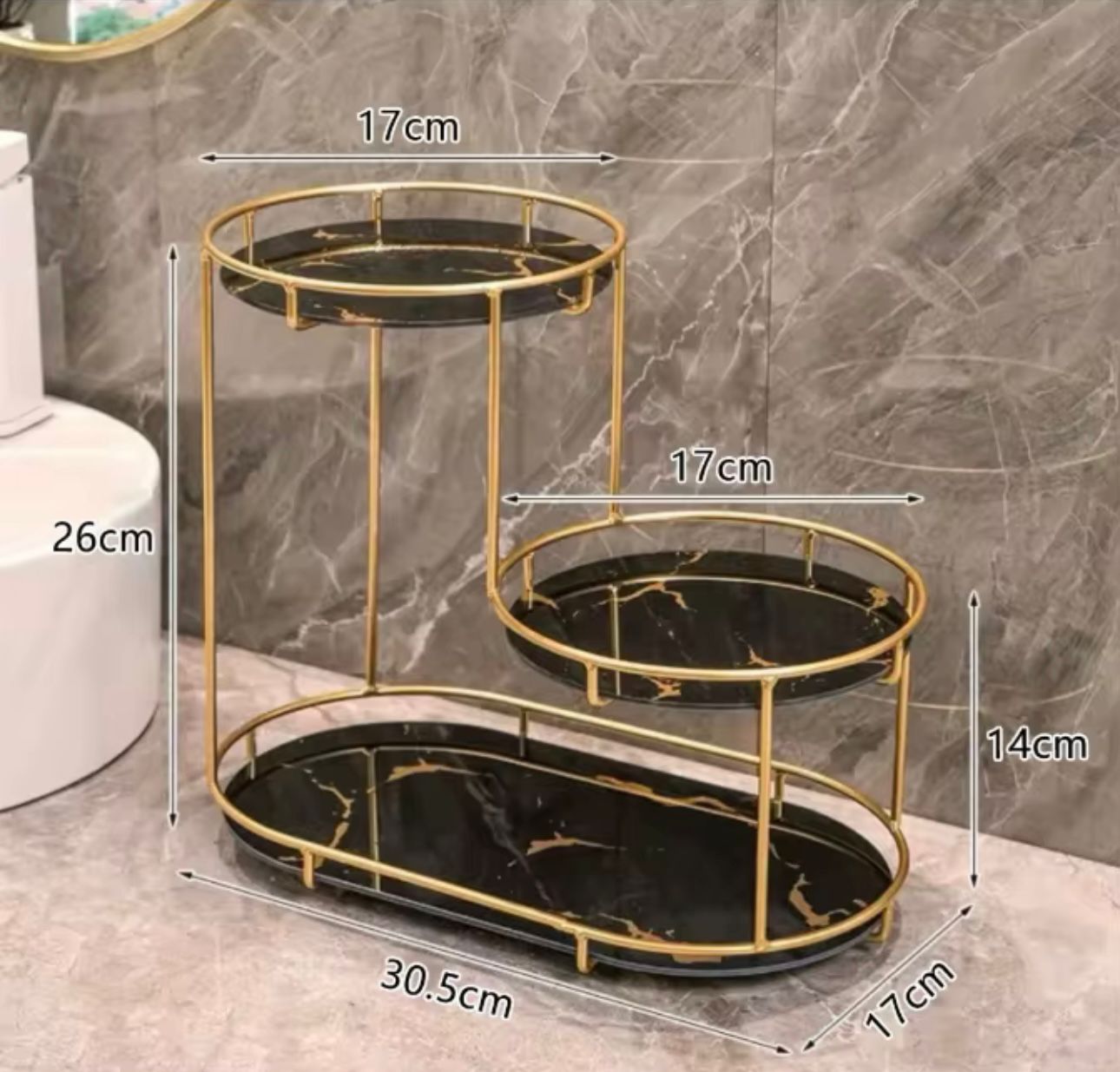 Organizador Simil Mármol Negro